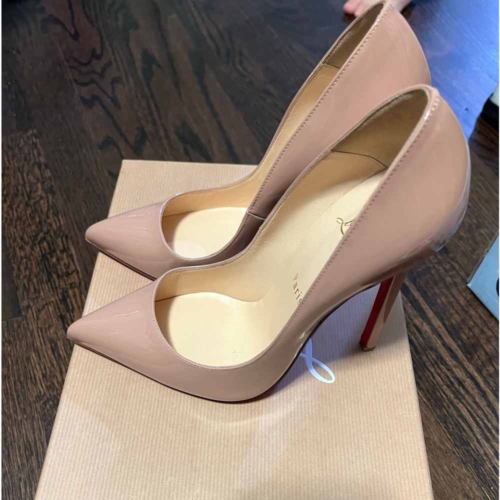 Christian Louboutin Patent Leather Pigalle Nude 38